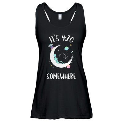 It’S 4 20 Somewhere Alien Ladies Essential Flowy Tank