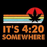 Its 420 420 Somewhere Weed Cannibis Marijuana Gift Stoner V-Neck T-Shirt