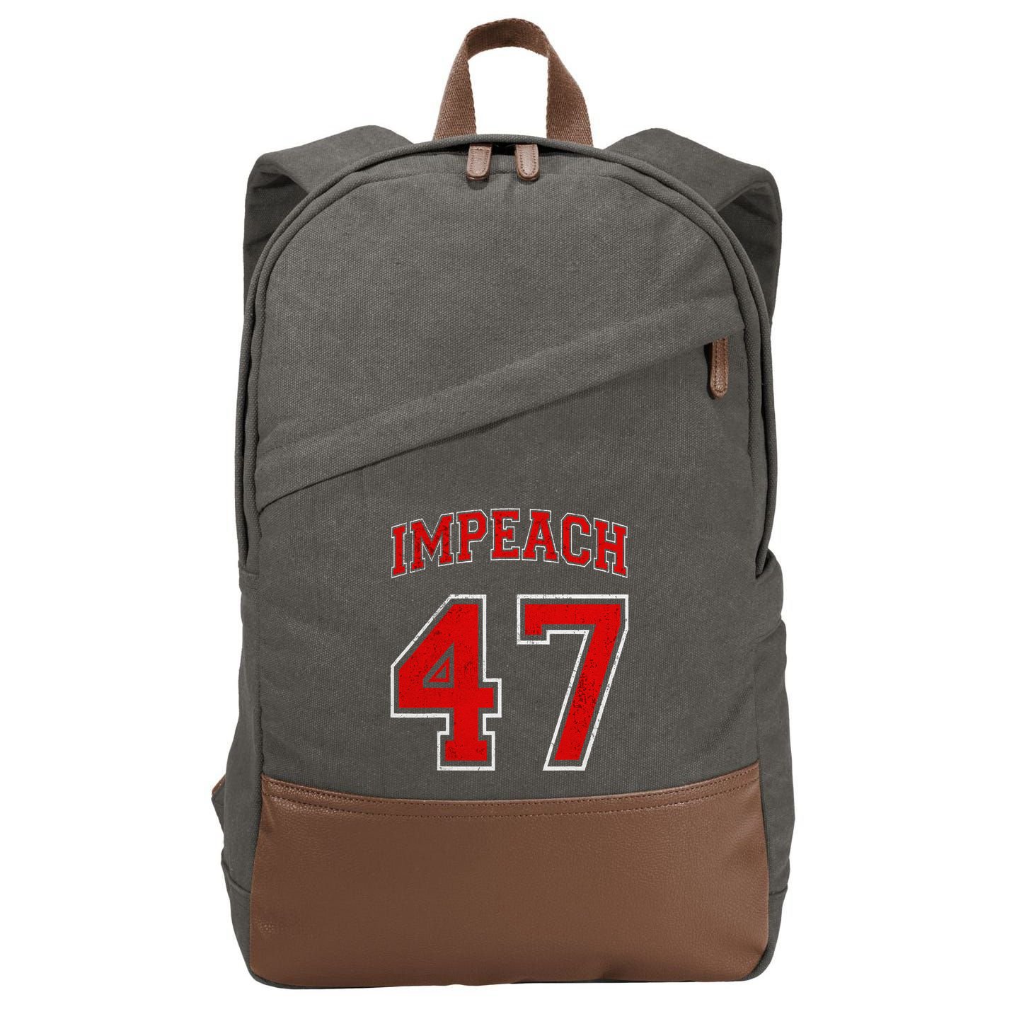 Impeach 47 Anti Trump Not My President Cotton Canvas Backpack
