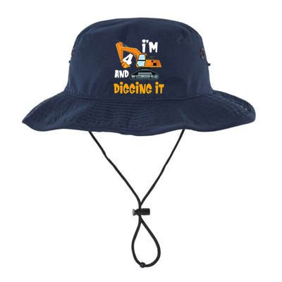  I'm 4 and digging it Excavator 4th Birthday Boy Gift I'm 4 Legacy Cool Fit Booney Bucket Hat