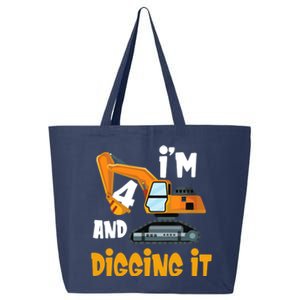  I'm 4 and digging it Excavator 4th Birthday Boy Gift I'm 4 25L Jumbo Tote