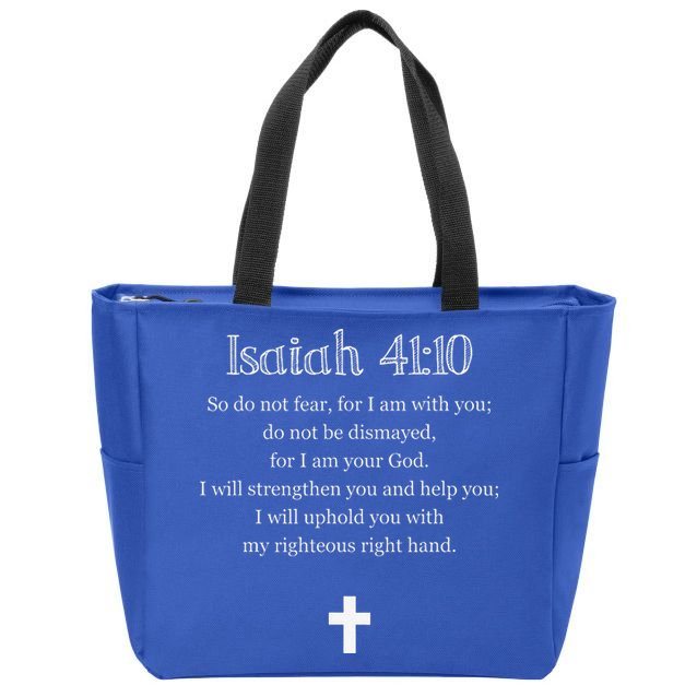 Isaiah 4110 Bible Verse Scripture Christians Zip Tote Bag