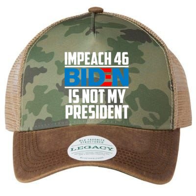 Impeach 46 Biden Is Not My President Anti Joe Biden Legacy Tie Dye Trucker Hat