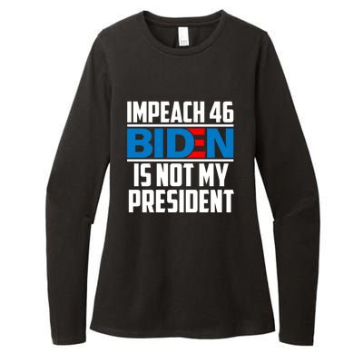 Impeach 46 Biden Is Not My President Anti Joe Biden Womens CVC Long Sleeve Shirt