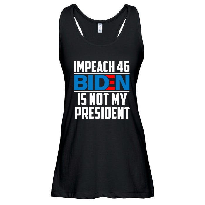 Impeach 46 Biden Is Not My President Anti Joe Biden Ladies Essential Flowy Tank