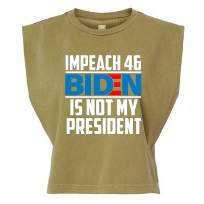 Impeach 46 Biden Is Not My President Anti Joe Biden Garment-Dyed Women's Muscle Tee