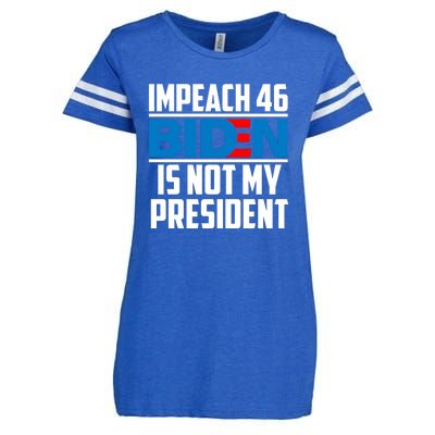 Impeach 46 Biden Is Not My President Anti Joe Biden Enza Ladies Jersey Football T-Shirt