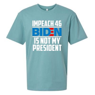 Impeach 46 Biden Is Not My President Anti Joe Biden Sueded Cloud Jersey T-Shirt