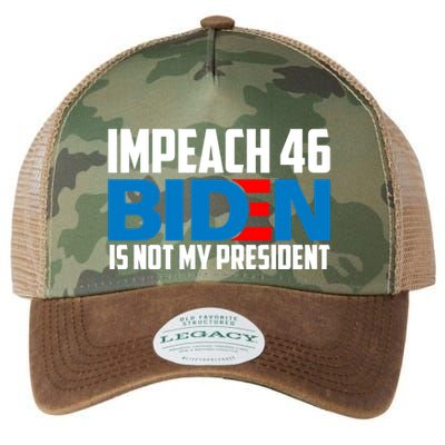 Impeach 46 Biden Is Not My President Anti Joe Biden Legacy Tie Dye Trucker Hat