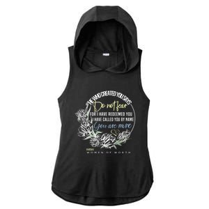 Isaiah 43:1 Bible Verse Do Not Fear Ladies PosiCharge Tri-Blend Wicking Draft Hoodie Tank