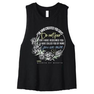 Isaiah 43:1 Bible Verse Do Not Fear Women's Racerback Cropped Tank