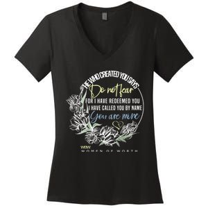 Isaiah 43:1 Bible Verse Do Not Fear Women's V-Neck T-Shirt