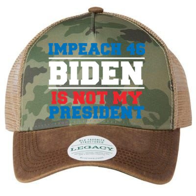 Impeach 46 Biden Is Not My President Anti Joe Biden Legacy Tie Dye Trucker Hat
