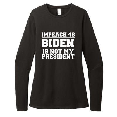 Impeach 46 Biden Is Not My President Anti Joe Biden Womens CVC Long Sleeve Shirt