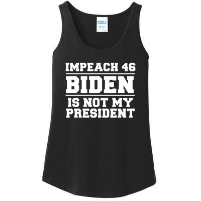 Impeach 46 Biden Is Not My President Anti Joe Biden Ladies Essential Tank