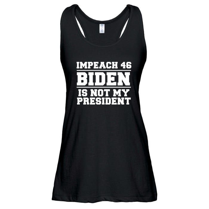 Impeach 46 Biden Is Not My President Anti Joe Biden Ladies Essential Flowy Tank