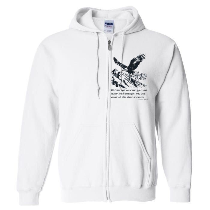 Isaiah 40:31 Bible Quote Christian Faith Full Zip Hoodie