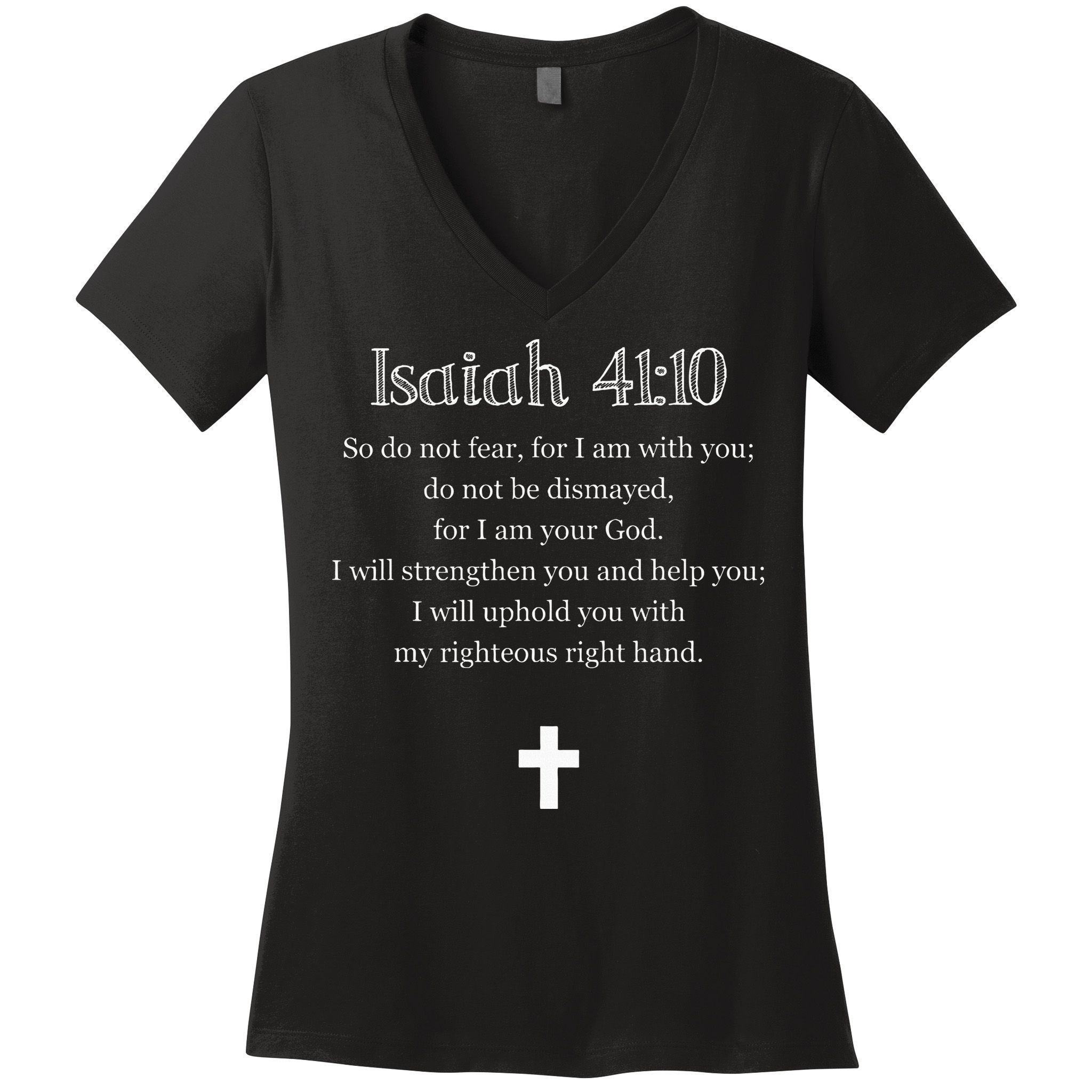 Isaiah 4110 Bible Verse Scripture Christian S Women's V-Neck T-Shirt