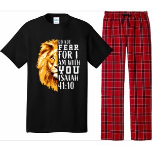 Isaiah 41:10 Do Not Fear For I Am With You. Lion Fear Scripture Christian Pajama Set