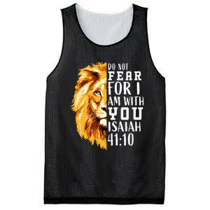 Isaiah 41:10 Do Not Fear For I Am With You. Lion Fear Scripture Christian Mesh Reversible Basketball Jersey Tank