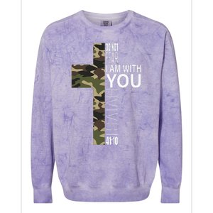 Isaiah 4110 Do Not Fear Faith Christian Verse Camo Easter Colorblast Crewneck Sweatshirt