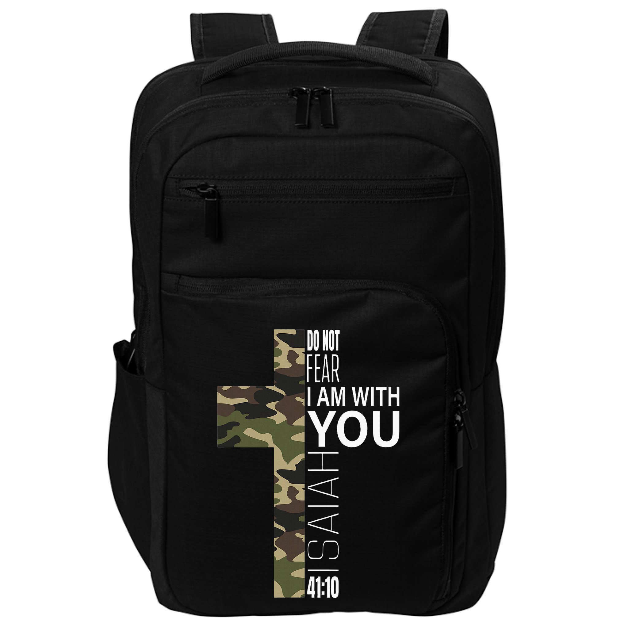 Isaiah 4110 Do Not Fear Faith Christian Verse Camo Easter Impact Tech Backpack