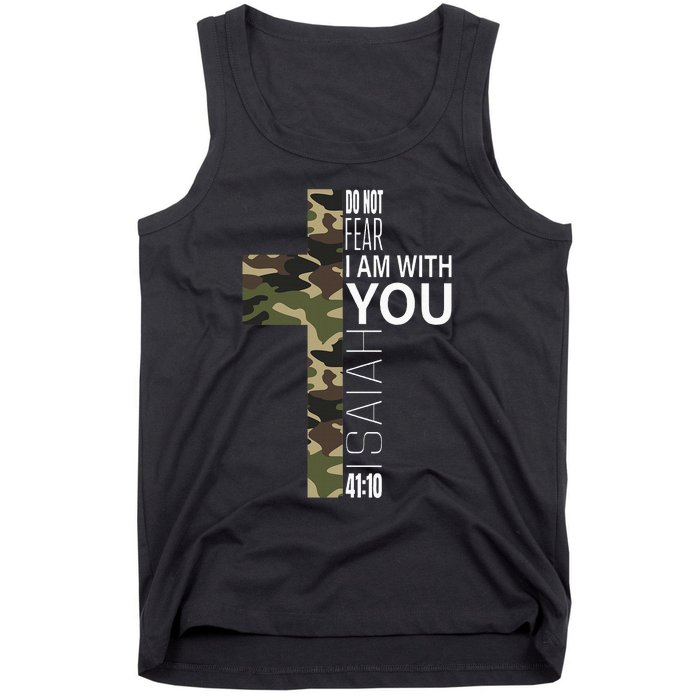 Isaiah 4110 Do Not Fear Faith Christian Verse Camo Easter Tank Top