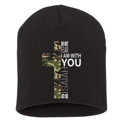 Isaiah 4110 Do Not Fear Faith Christian Verse Camo Easter Short Acrylic Beanie