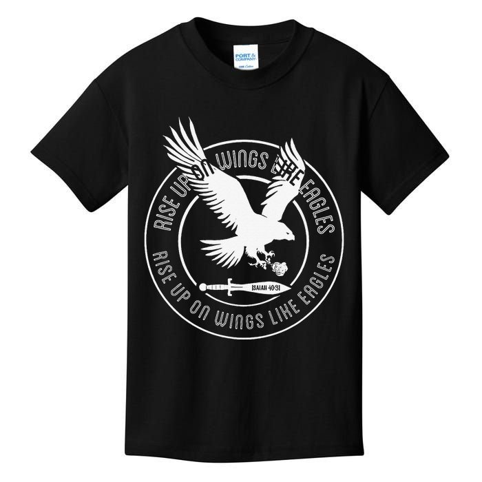 Isaiah 4031 Eagle logo Kids T-Shirt