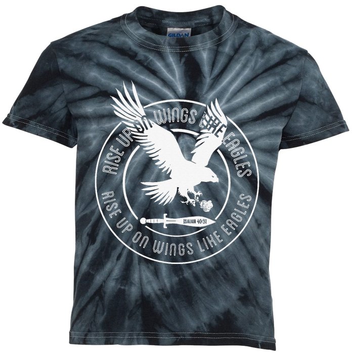 Isaiah 4031 Eagle logo Kids Tie-Dye T-Shirt