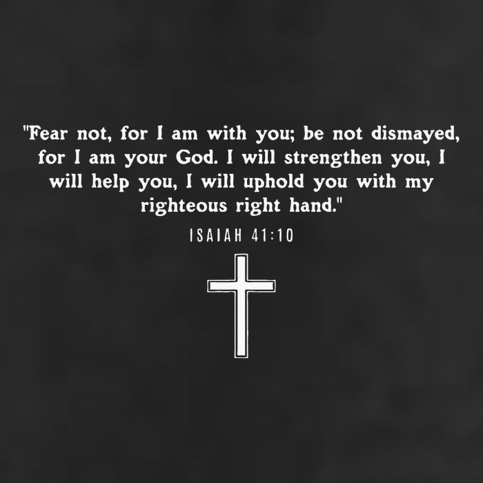 Isaiah 4110 Fear Not I Am With You Christian Faith Cross Garment-Dyed Fleece Hoodie