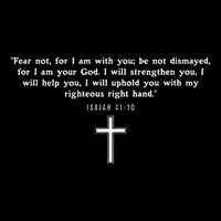 Isaiah 4110 Fear Not I Am With You Christian Faith Cross Drawstring Bag