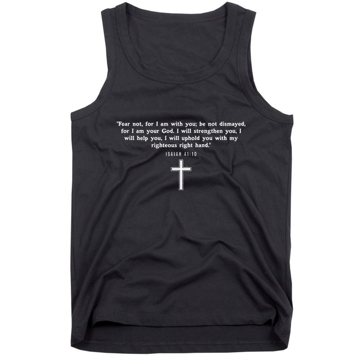 Isaiah 4110 Fear Not I Am With You Christian Faith Cross Tank Top