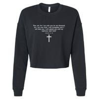 Isaiah 4110 Fear Not I Am With You Christian Faith Cross Cropped Pullover Crew