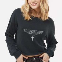 Isaiah 4110 Fear Not I Am With You Christian Faith Cross Cropped Pullover Crew