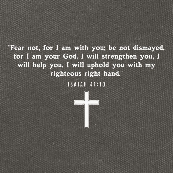 Isaiah 4110 Fear Not I Am With You Christian Faith Cross Cotton Canvas Backpack