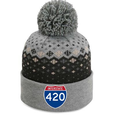 Interstate 420 Highway Marijuana Hashish Women Funny The Baniff Cuffed Pom Beanie