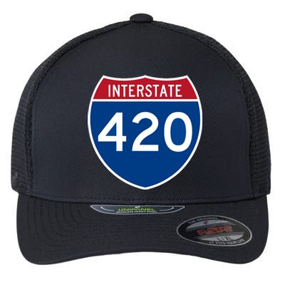 Interstate 420 Highway Marijuana Hashish Women Funny Flexfit Unipanel Trucker Cap