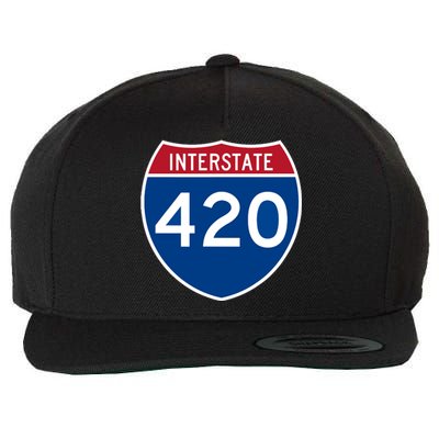 Interstate 420 Highway Marijuana Hashish Women Funny Wool Snapback Cap