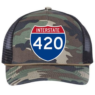 Interstate 420 Highway Marijuana Hashish Women Funny Retro Rope Trucker Hat Cap