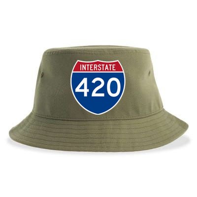 Interstate 420 Highway Marijuana Hashish Women Funny Sustainable Bucket Hat