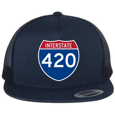 Interstate 420 Highway Marijuana Hashish Women Funny Flat Bill Trucker Hat