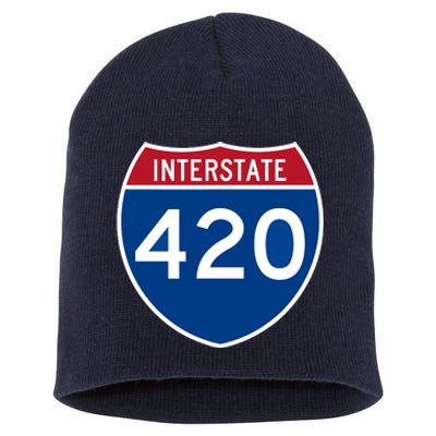 Interstate 420 Highway Marijuana Hashish Women Funny Short Acrylic Beanie