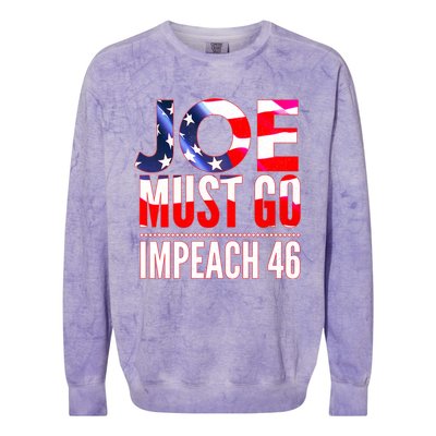 Impeach 46 Joe Must Go Anti Biden Republican Antibiden Gift Colorblast Crewneck Sweatshirt