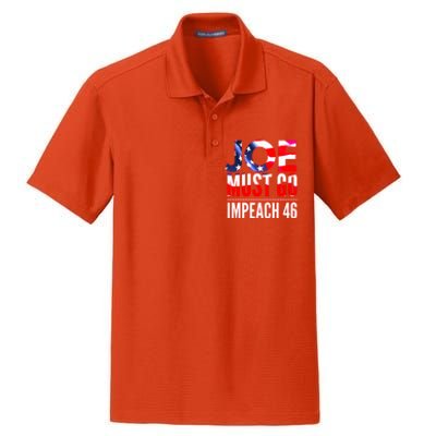 Impeach 46 Joe Must Go Anti Biden Republican Antibiden Gift Dry Zone Grid Polo