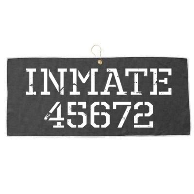 Inmate 45672 Jail Halloween Costume Large Microfiber Waffle Golf Towel