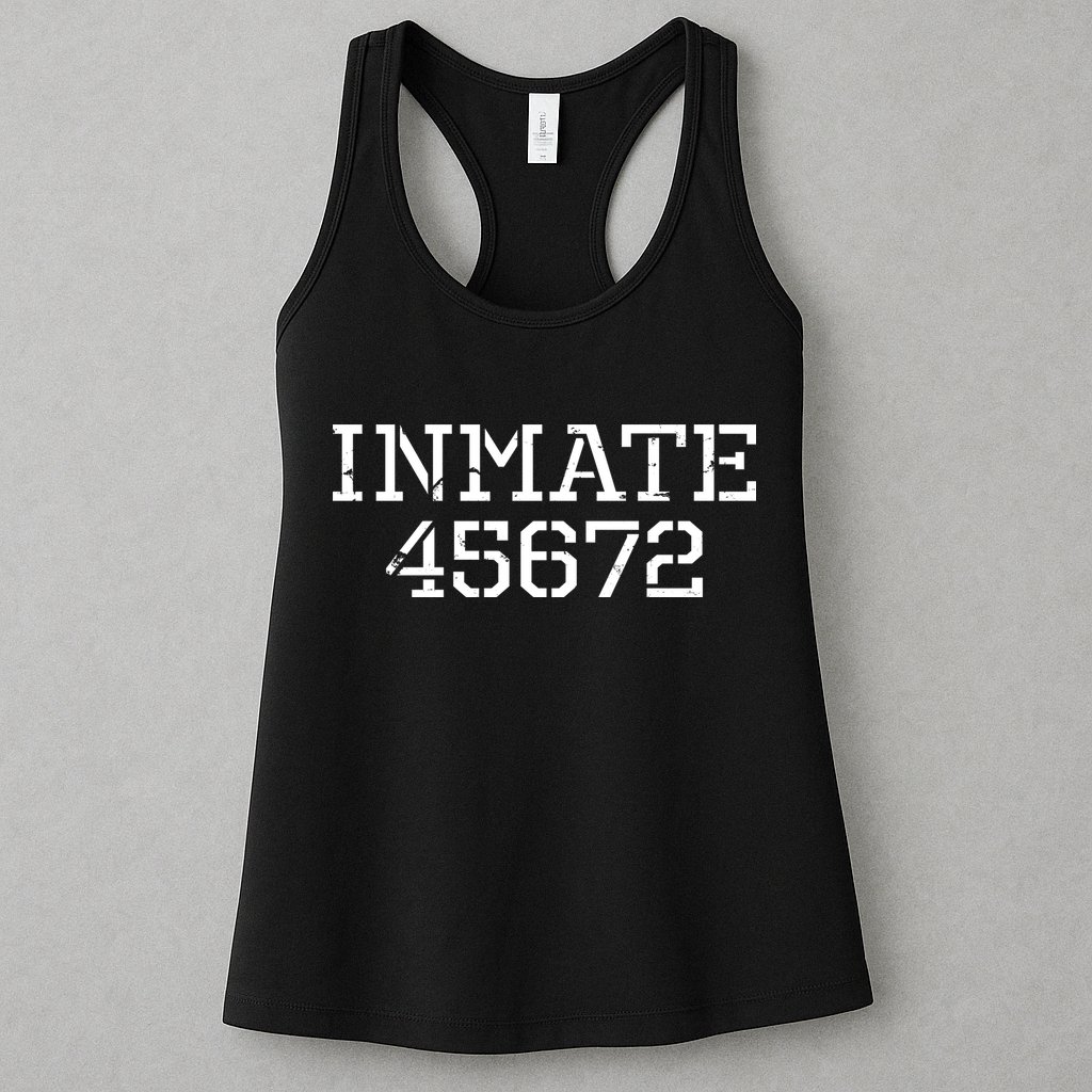 Inmate 45672 Jail Halloween Costume Womens Tank Top