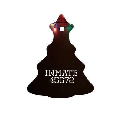 Inmate 45672 Jail Halloween Costume Ceramic Tree Ornament