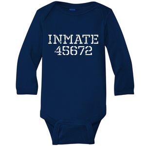 Inmate 45672 Jail Halloween Costume Baby Long Sleeve Bodysuit