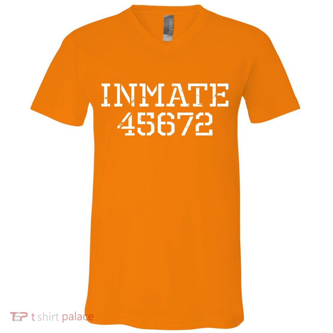 Inmate 45672 Jail Halloween Costume V-Neck T-Shirt